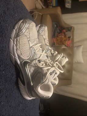 Nike White Silver Mesh Athletic Sneakers